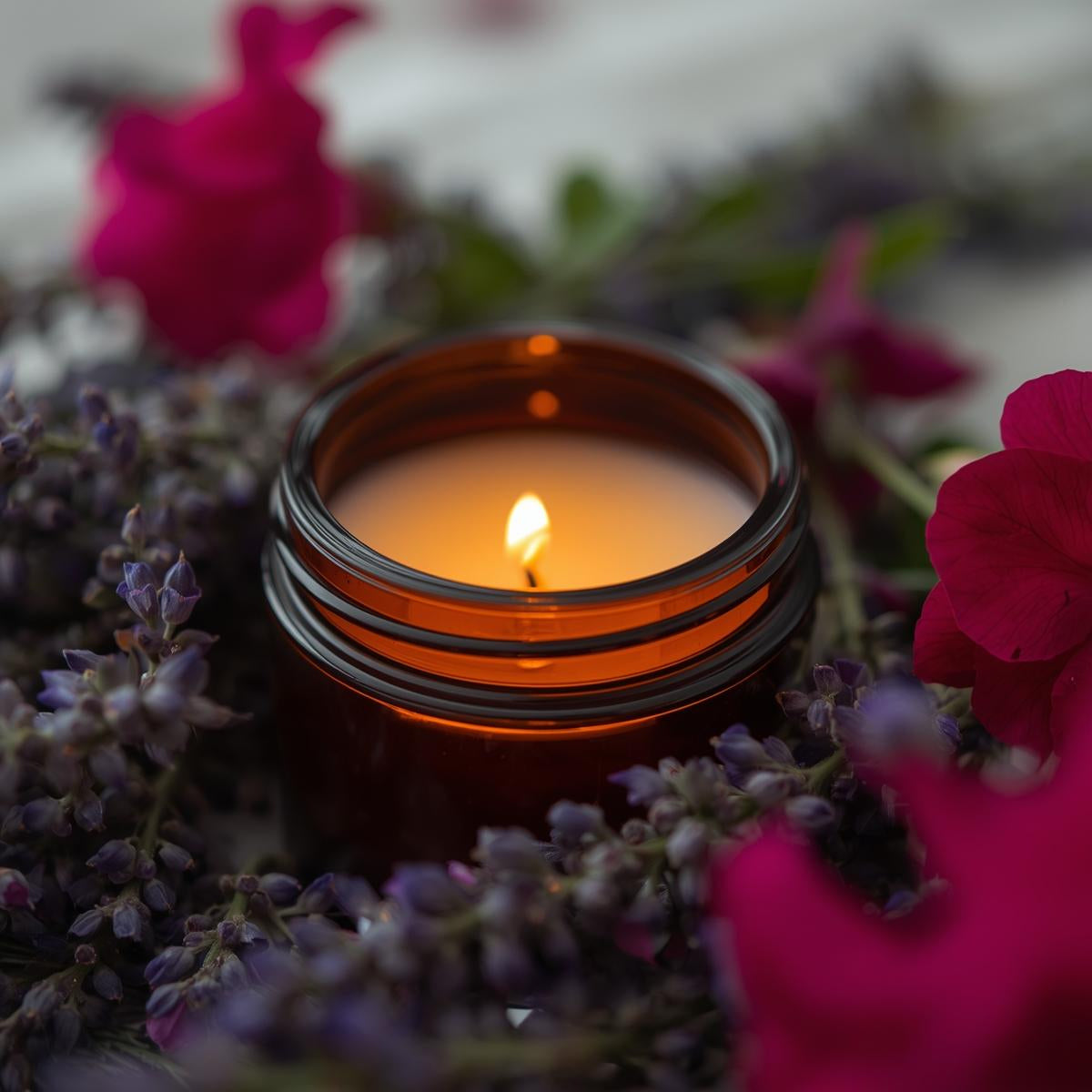 Lavender and Geranium Aromatherapy Candle | Peace